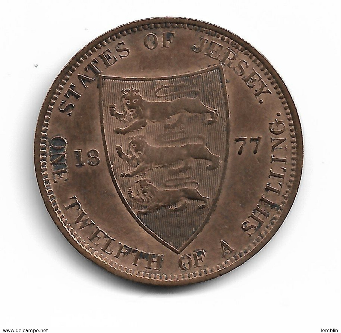 JERSEY - 1/12 SHILLING VICTORIA 1877 - Jersey