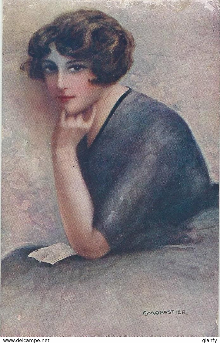 RITRATTO DI DONNA 1919 ILLUSTRATORE MONESTIER GLAMOUR FASHION - Monestier, C.