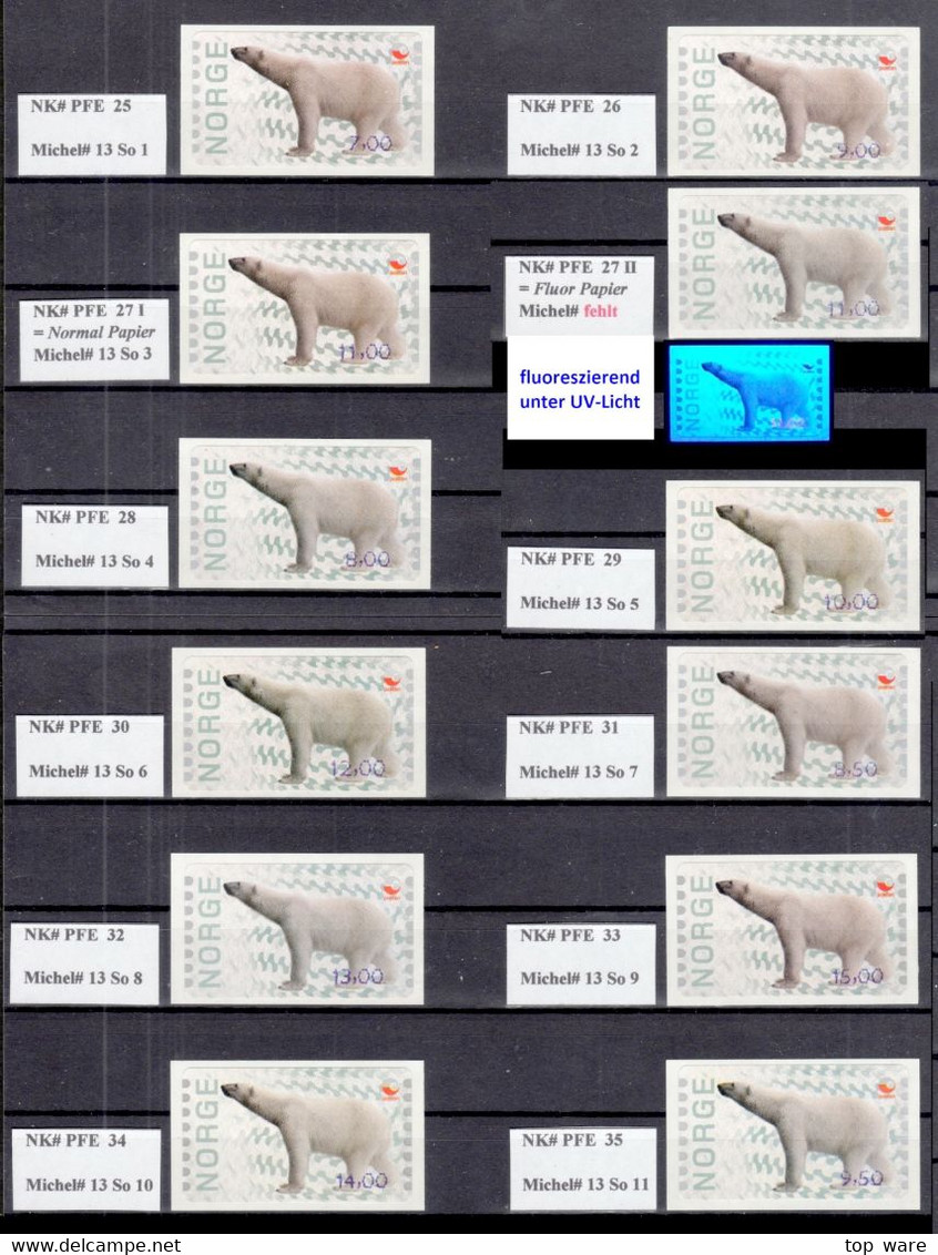 Norwegen Automatenmarken Sammlung Mit 50 Sonderdrucken Der Versandstelle (keine ATM) Mit Allen Raritäten In Postfrisch! - Sammlungen