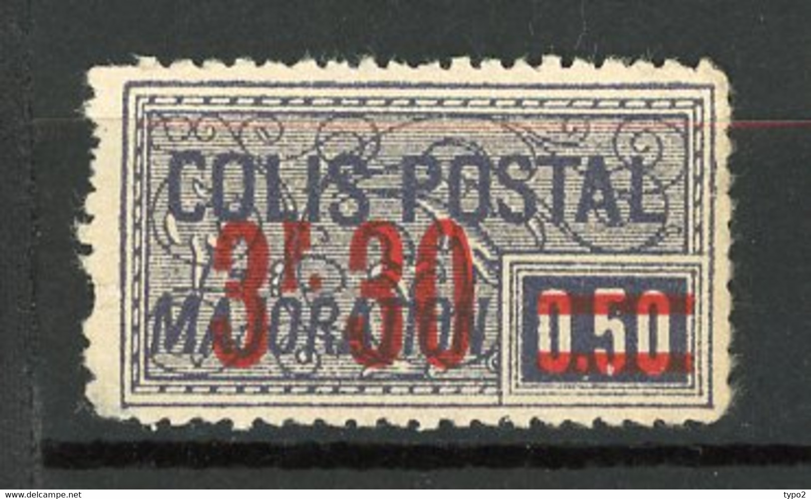 FR - COLIS - Yv. N° 46   (*)  3f,30 S 50c   Surchargé Cote 5 Euro BE R  2 Scans - Neufs