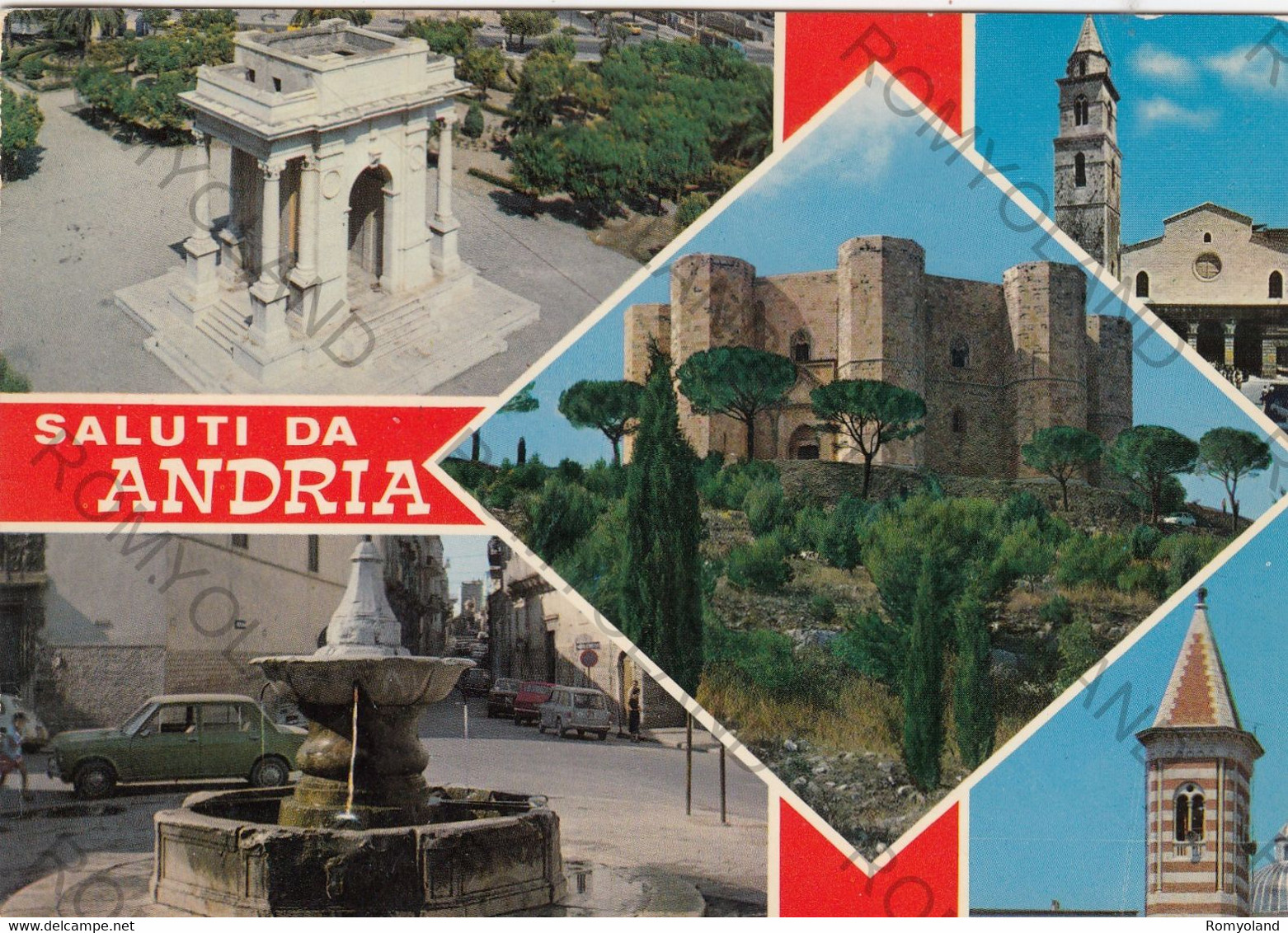 CARTOLINA  ANDRIA,BARI,PUGLIA,SALUTI,BELLA ITALIA,MEMORIA,CULTURA,RELIGIONE,STORIA,IMPERO ROMANO,VIAGGIATA 1983 - Andria