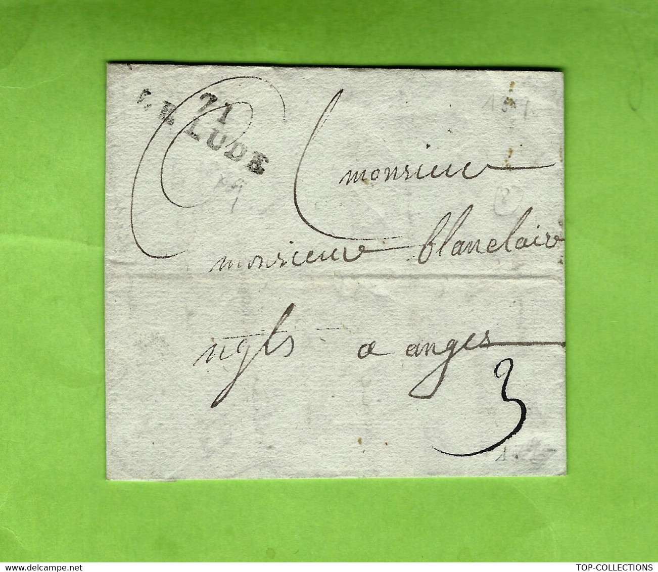 1819 LETTRE DE COMMERCE Mme DOUAIRE Le Lude POUR Mr BLANCLAIR Négociant à Angers - 1801-1848: Precursori XIX