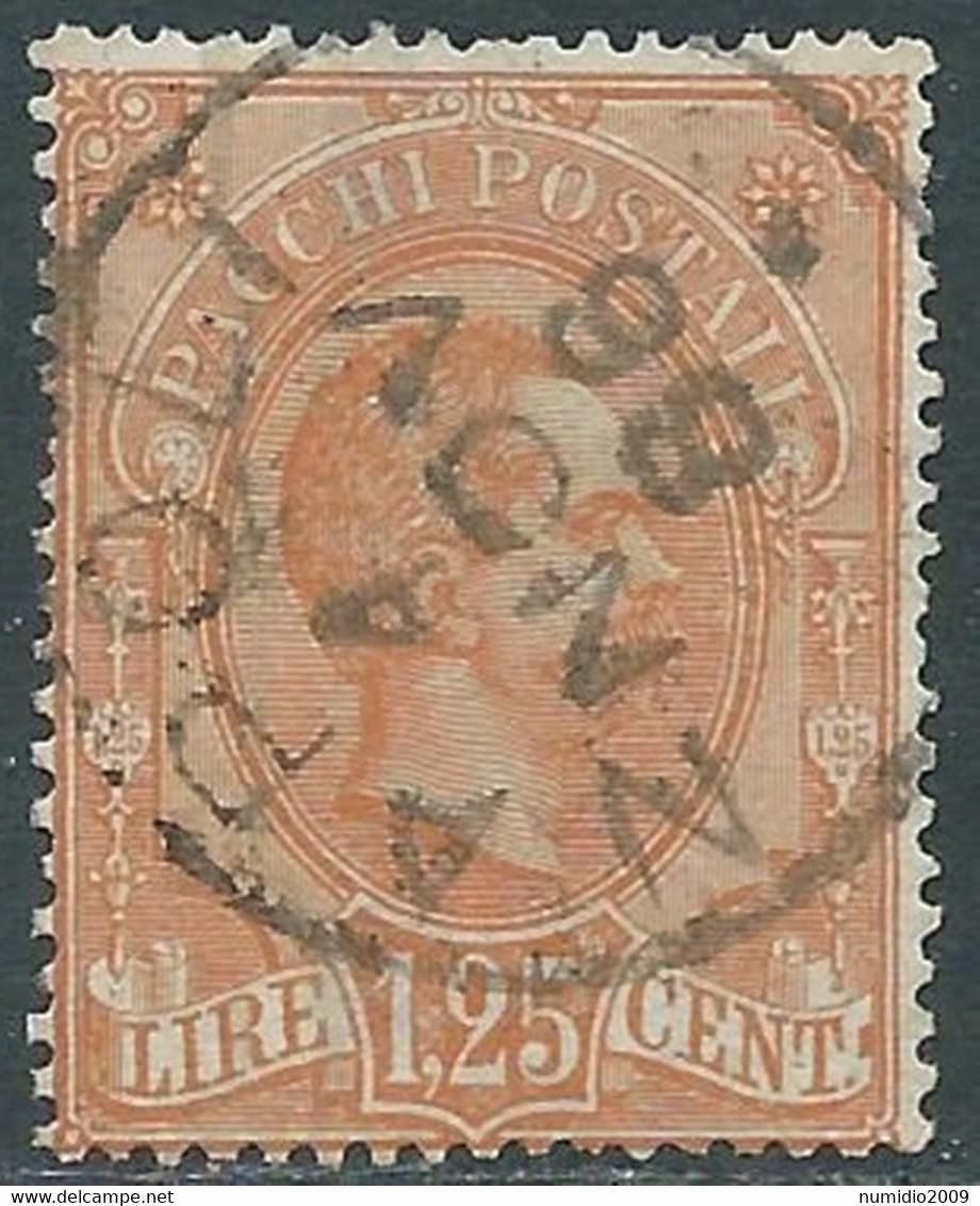 1884-86 REGNO PACCHI POSTALI USATO 1,25 LIRE - RF7-2 - Postpaketten