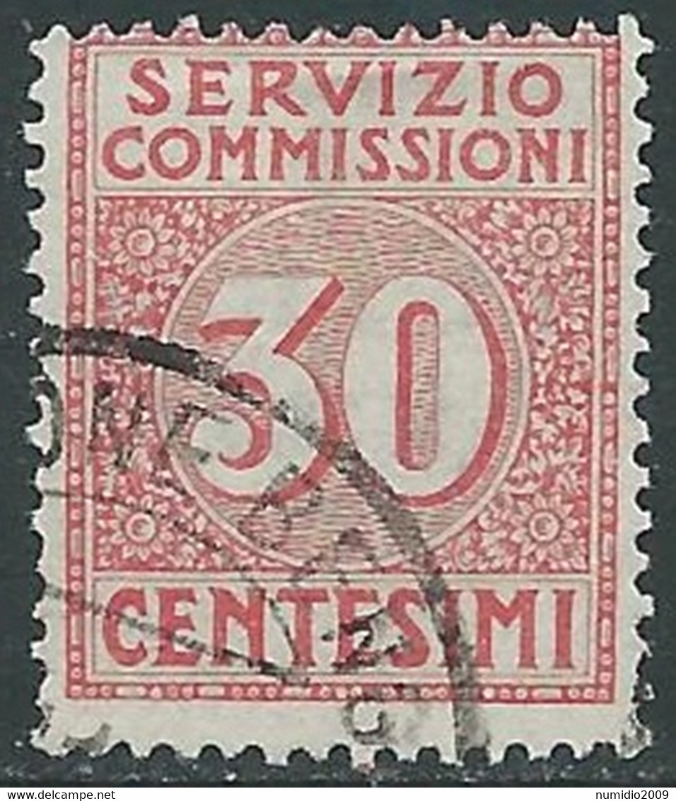 1913 REGNO SERVIZIO COMMISSIONI USATO 30 CENT - RF28-2 - Tax On Money Orders