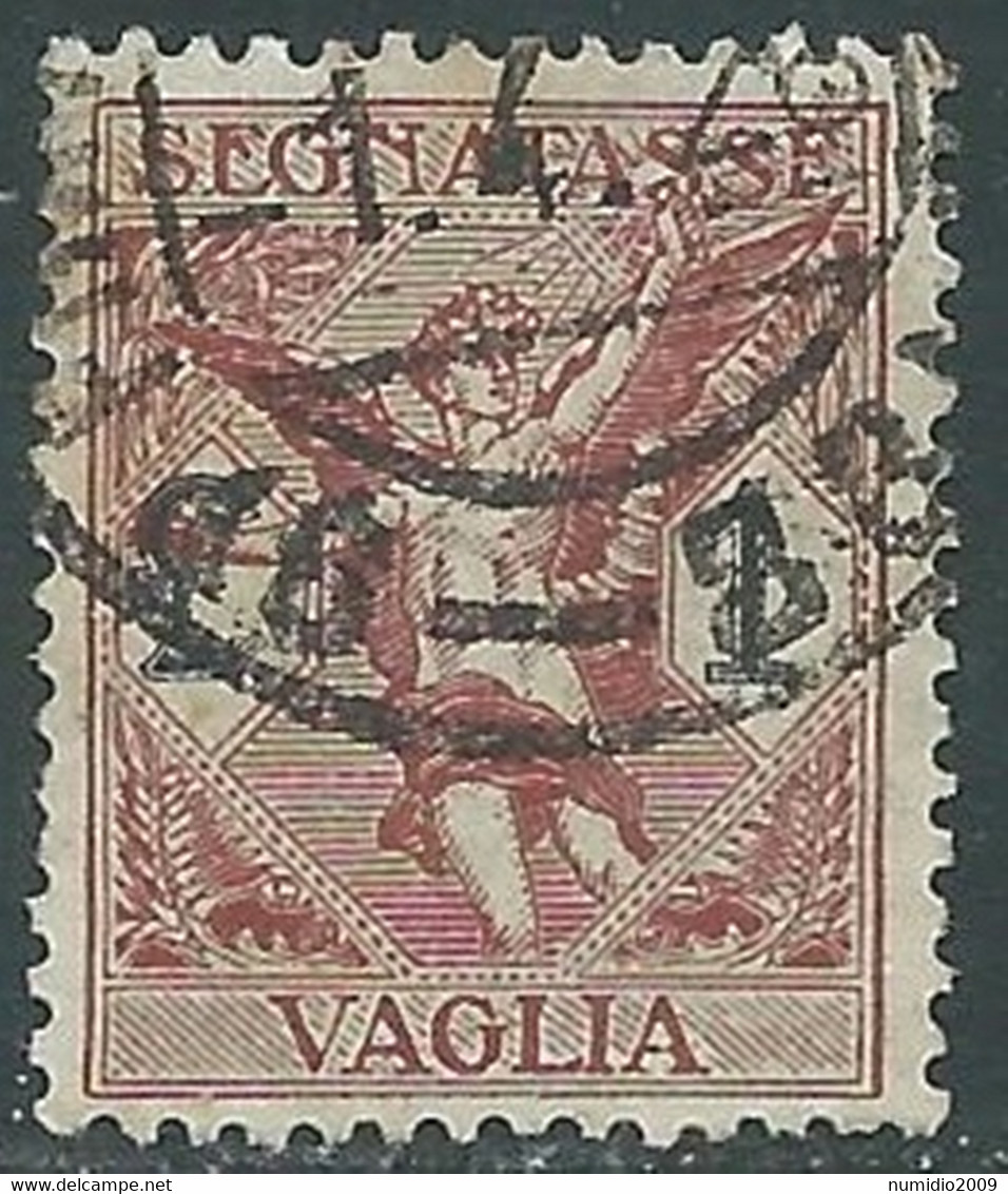 1924 REGNO SEGNATASSE PER VAGLIA USATO 1 LIRA - RF28-2 - Vaglia Postale