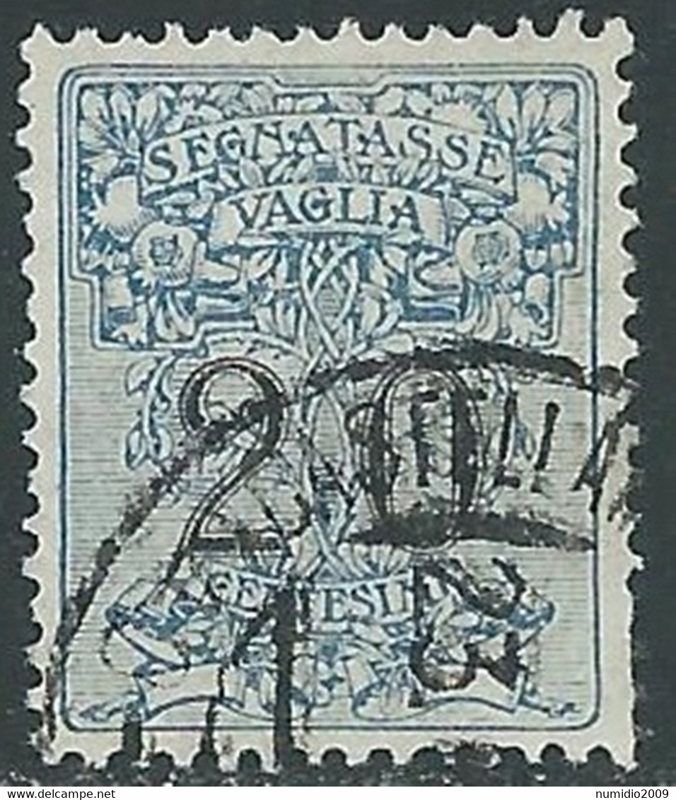 1924 REGNO SEGNATASSE PER VAGLIA USATO 20 CENT - RF28-2 - Mandatsgebühr