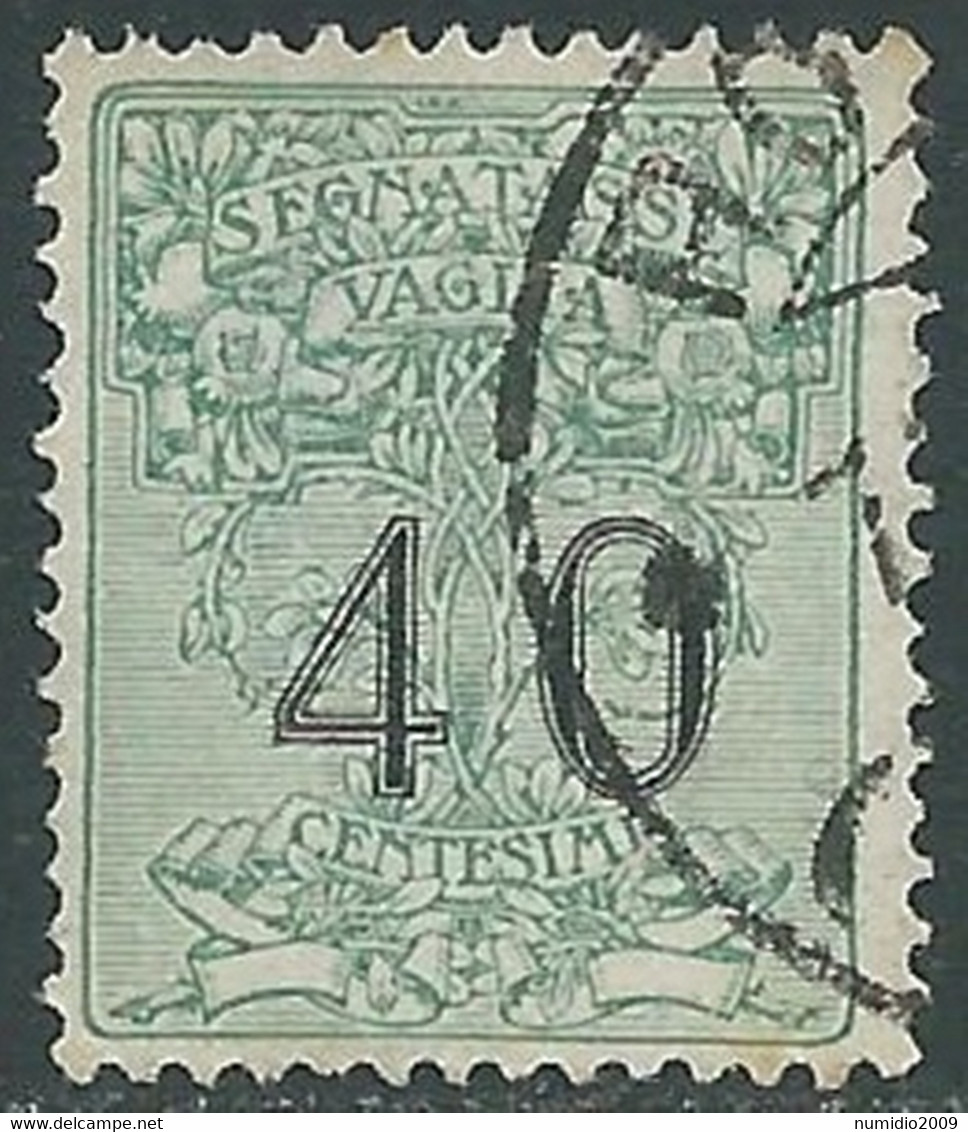 1924 REGNO SEGNATASSE PER VAGLIA USATO 40 CENT - RF28-2 - Vaglia Postale