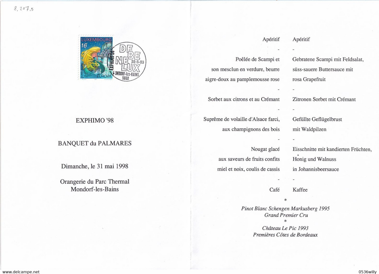 Mondorf-les-Bains - EXPHIMO/DEBENELUX (8.207.5) - Briefe U. Dokumente