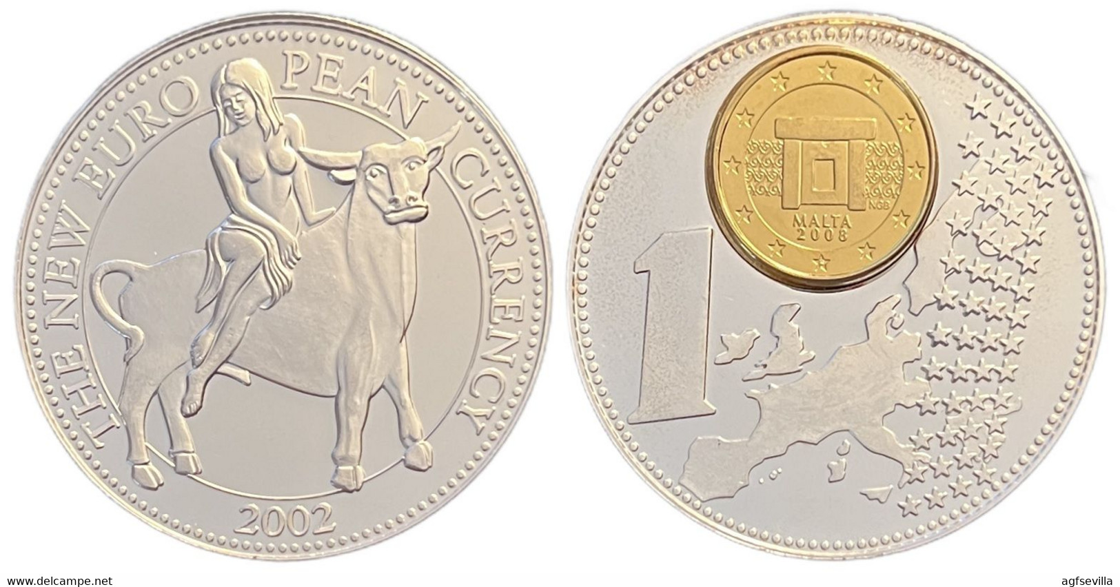 BÉLGICA. MEDALLA LA NUEVA MONEDA EUROPEA 2.002 (MALTA) - Firma's