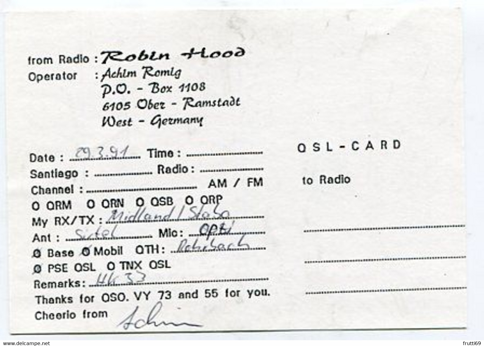 AK 048763 QSL - Germany - Ober-Ramstadt - Radio