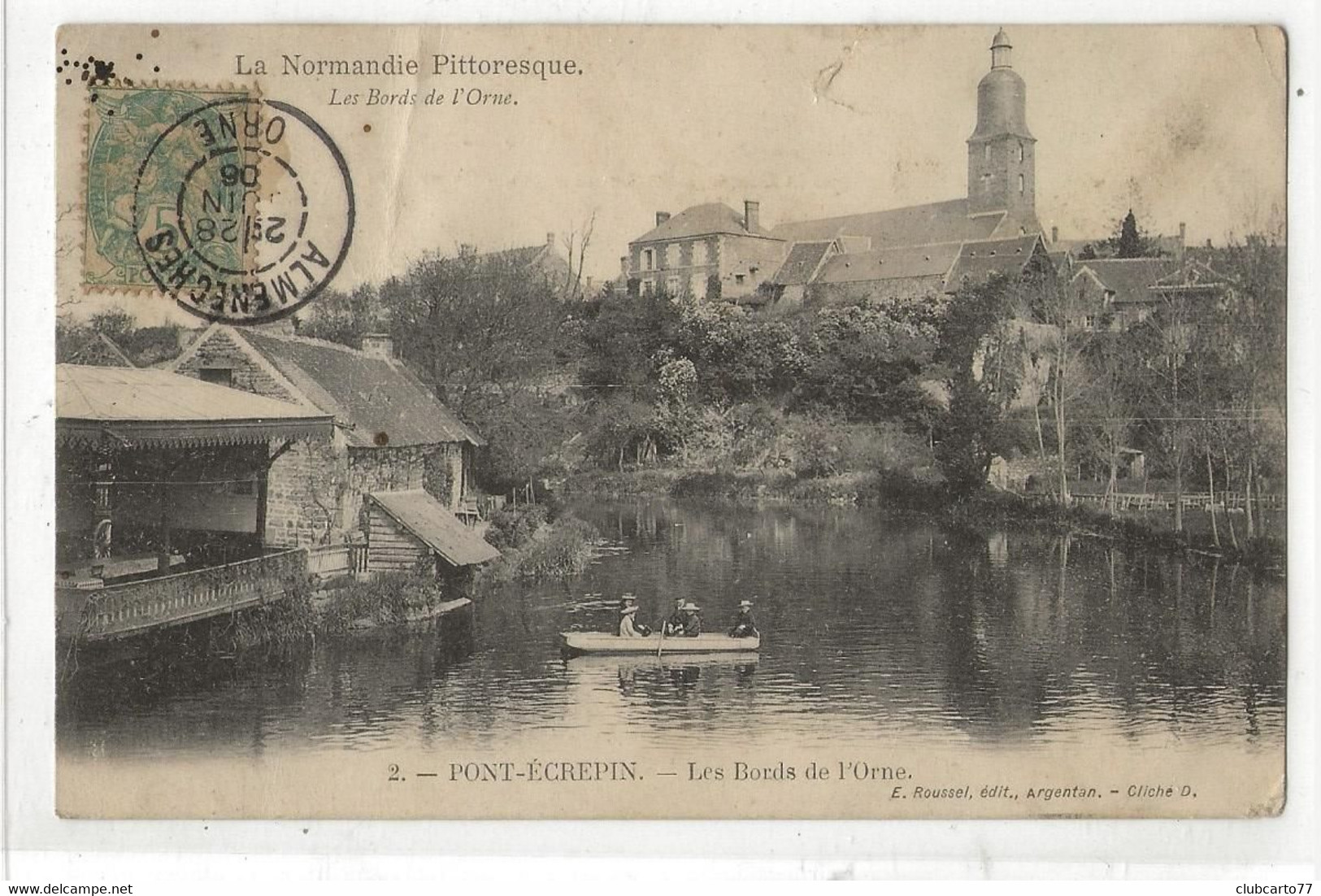 Pont-Écrepin (61) : Partie De Barque Sur L"Orne Env 1906 (animé) ETAT PF. - Pont Ecrepin