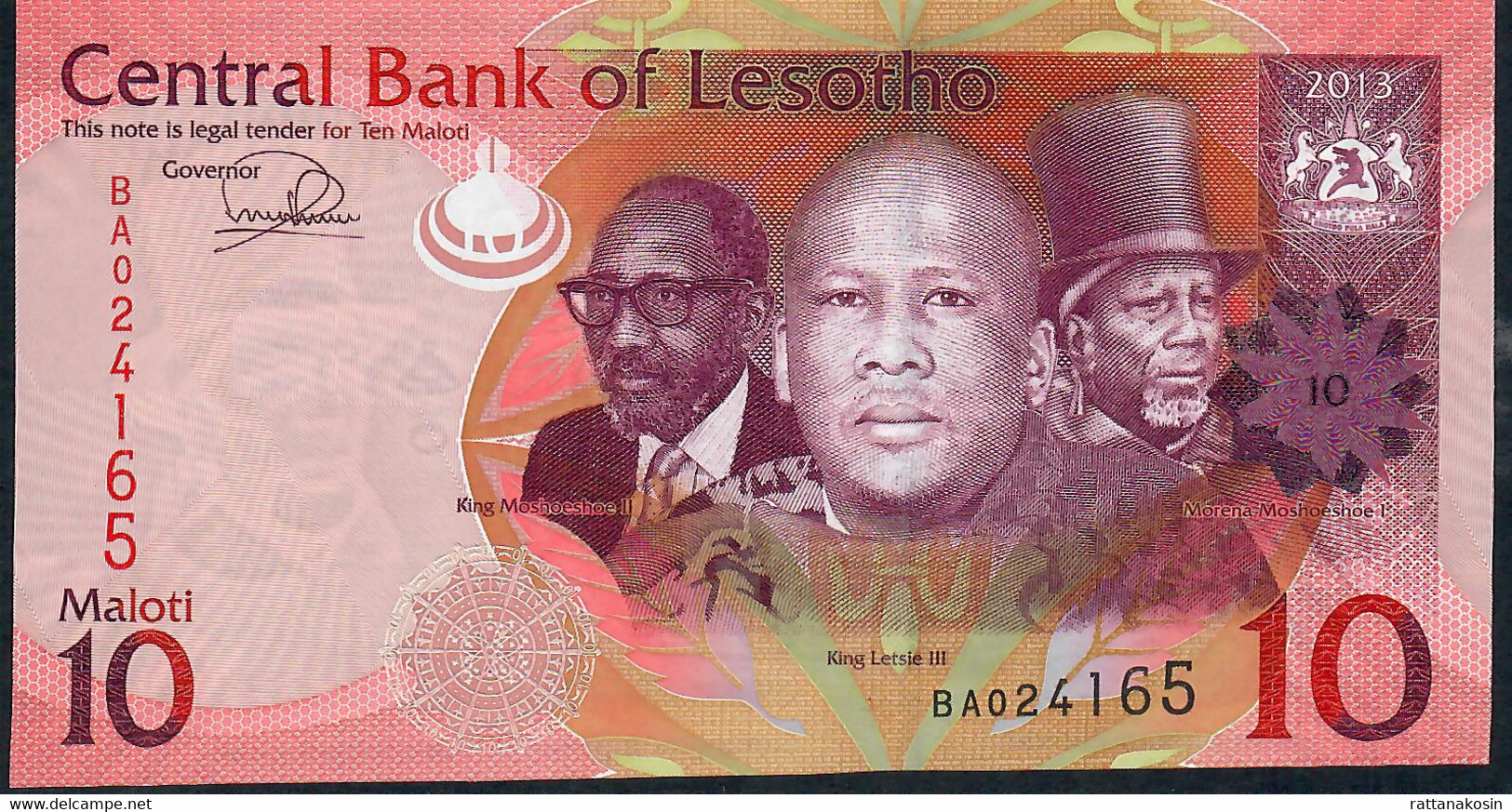 LESOTHO P21b 10 MALOTI 2013 #BA    UNC. - Lesoto