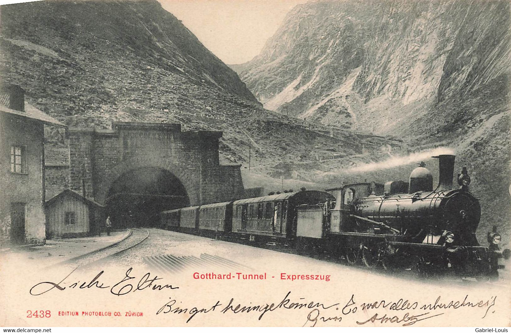 Gotthard Tunnel Expresszug 1903 Bahn Locomotive à Vapeur  Train Express - Altri & Non Classificati