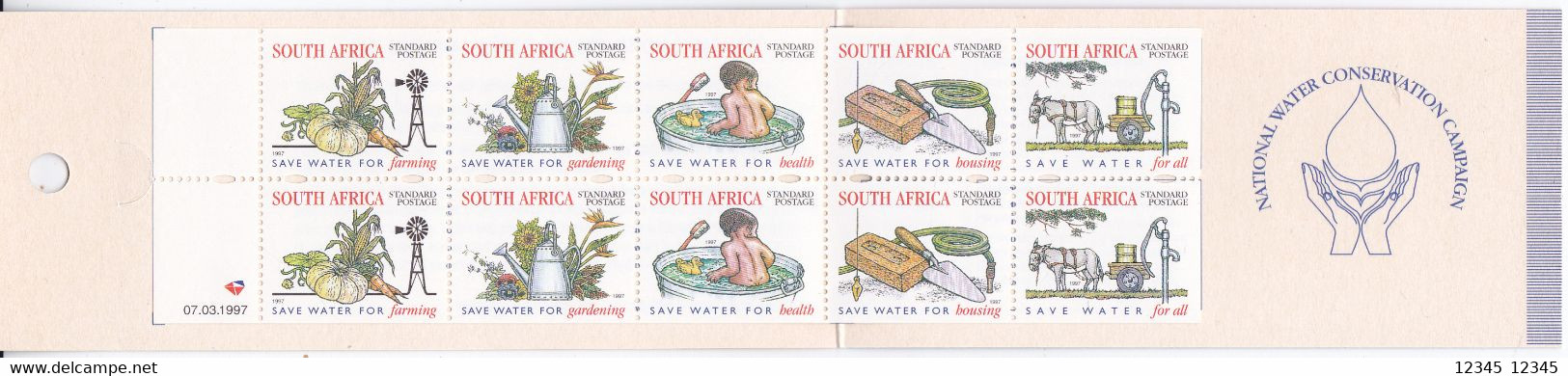 Zuid Afrika 1997, Postfris MNH, Booklet Save Water - Markenheftchen