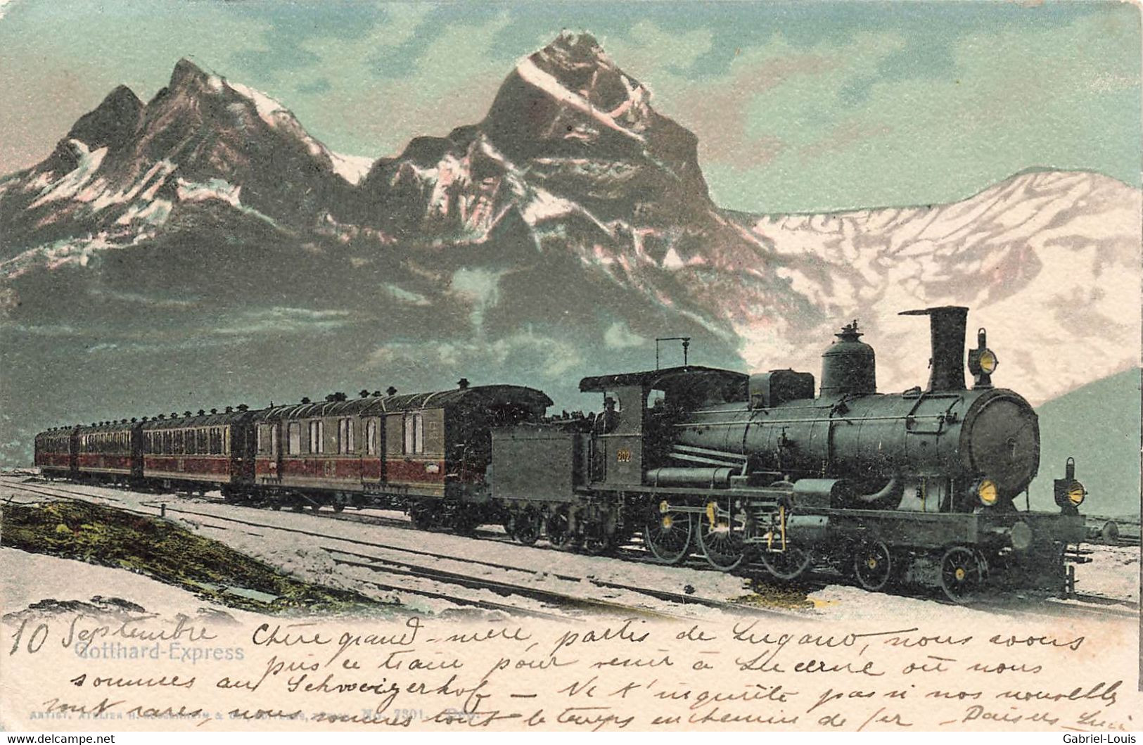 Gotthard-Expresse Bahn Train Locomotive à Vapeur 1903 - Autres & Non Classés