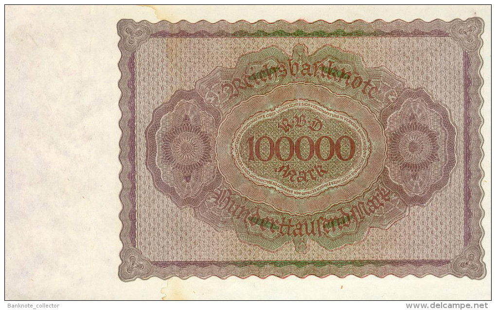 Deutschland, Germany - 100 000 Mark, Reichsbanknote, Ro. 82 A ,  ( Serie L ) UNC, 1923 ! - 100.000 Mark