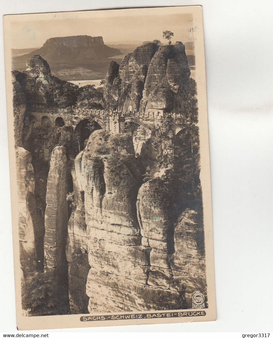 B1313) Sächs. Schweiz - BASTEI BRÜCKE - Tolle Alte AK - - Bastei (sächs. Schweiz)