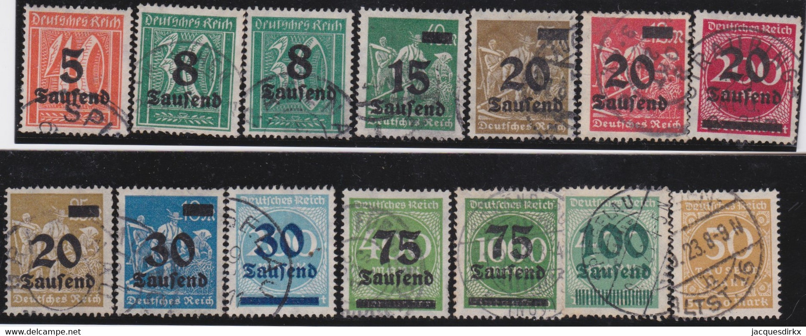 Deutsches Reich   .  Michel   .    14 Marken       .    O      .   Gestempelt - Used Stamps