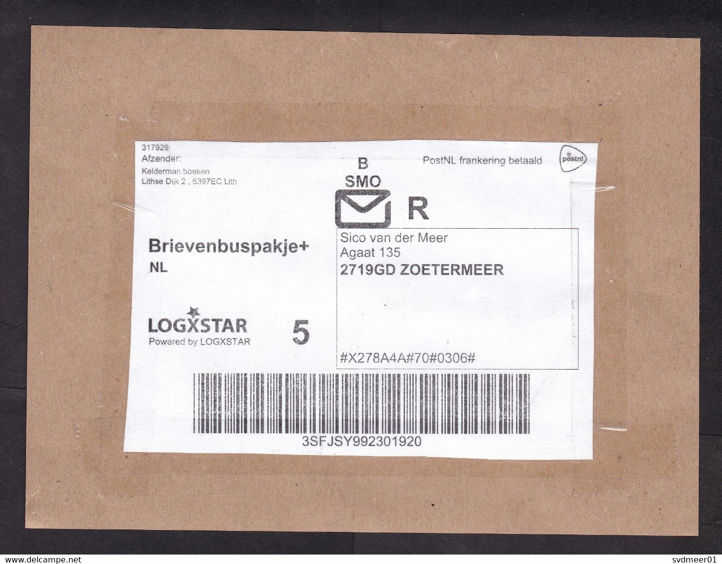 Netherlands: Parcel Fragment (cut-out), 2022, Self-printed Postage Paid Label, PostNL - Logxstar Service (traces Of Use) - Covers & Documents
