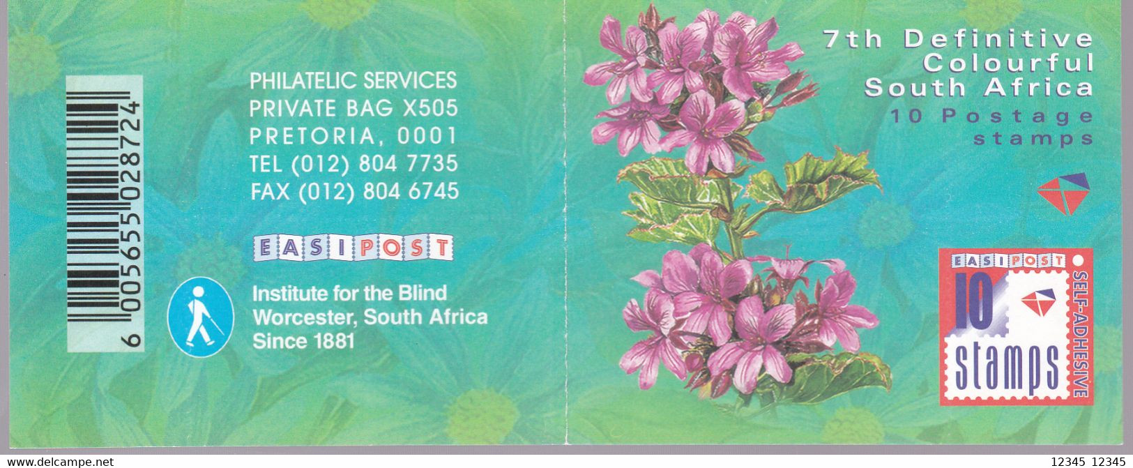 Zuid Afrika 2000, Postfris MNH, Flowers (Institute For The Blind) 2000.11.01 - Carnets