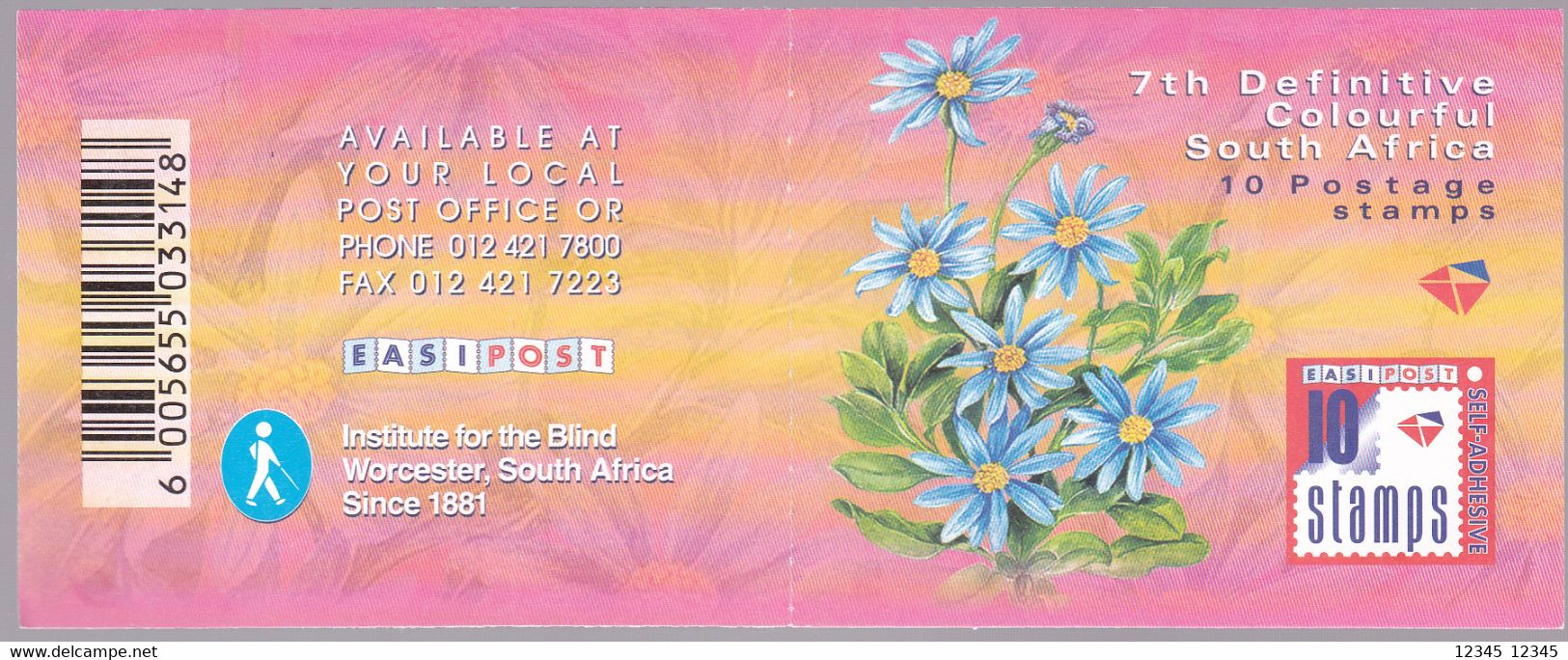 Zuid Afrika 2000, Postfris MNH, Flowers (Institute For The Blind) 2001.05.30 - Libretti