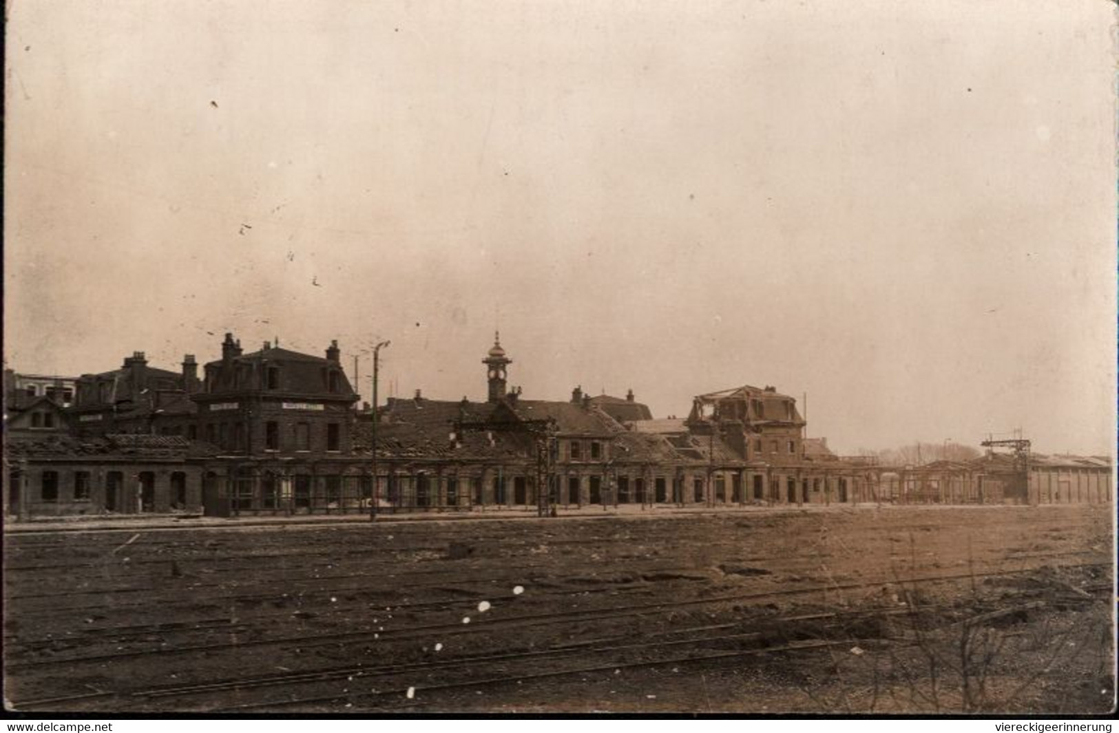 ! [62] Foto, Photo Cpa Lens, Gare, 1. Weltkrieg, Guerre 1914-1918, Bahnhof, Chemin De Fer - Lens