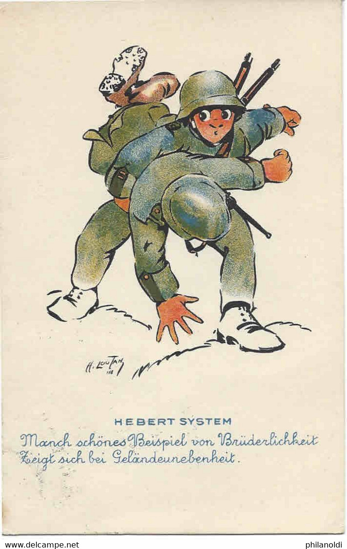 1923 Humour Militaire.Manch Schönes Beispiel Von Brüderlichkeit.... Illustrateur LOUTAN. Militärischer Humor. - Risch-Rotkreuz