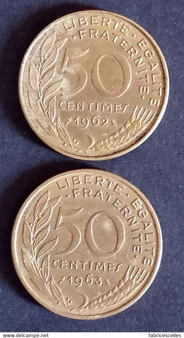 Lot 50 Centimes Marianne 1962, 1963 - 50 Centimes