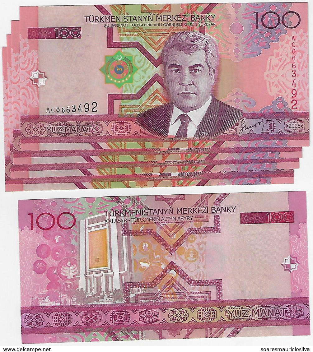 Turkmenistan 100 Manat, 2005 Pick-18 5 Banknote Unc (cat US$15) - Turkmenistan