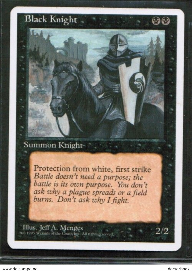 MAGIC The GATHERING  "Black Knight"---4th EDITION (MTG--154-7) - Other & Unclassified