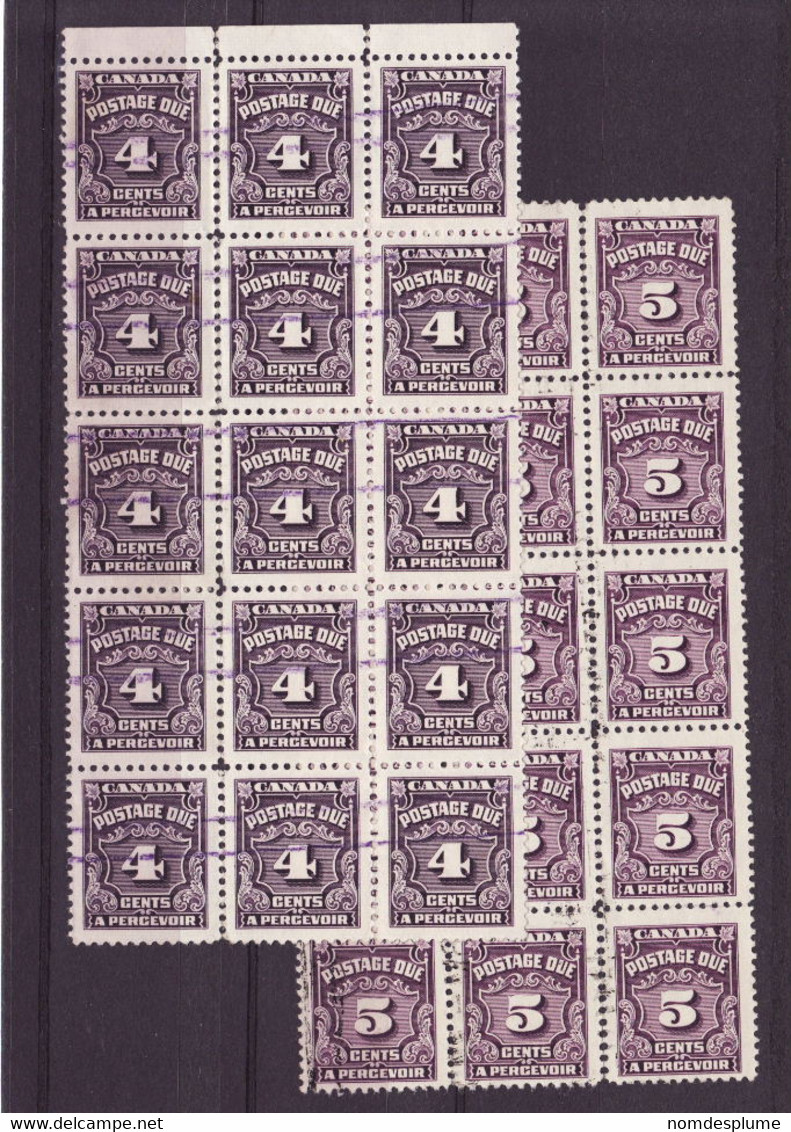 6848) Canada Postage Due 1935 Perforation Fold & Separation On Block3 - Port Dû (Taxe)