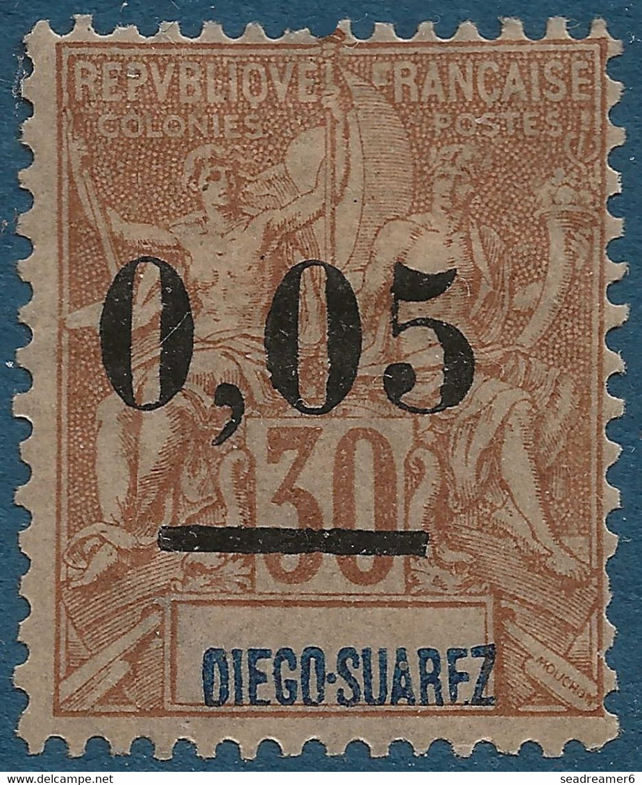 FRANCE Colonies Madagascar N°59*type I 0.05 Sur 30c Sur Timbre De Diego Suarez Frais & TTB Signé CALVES - Nuovi