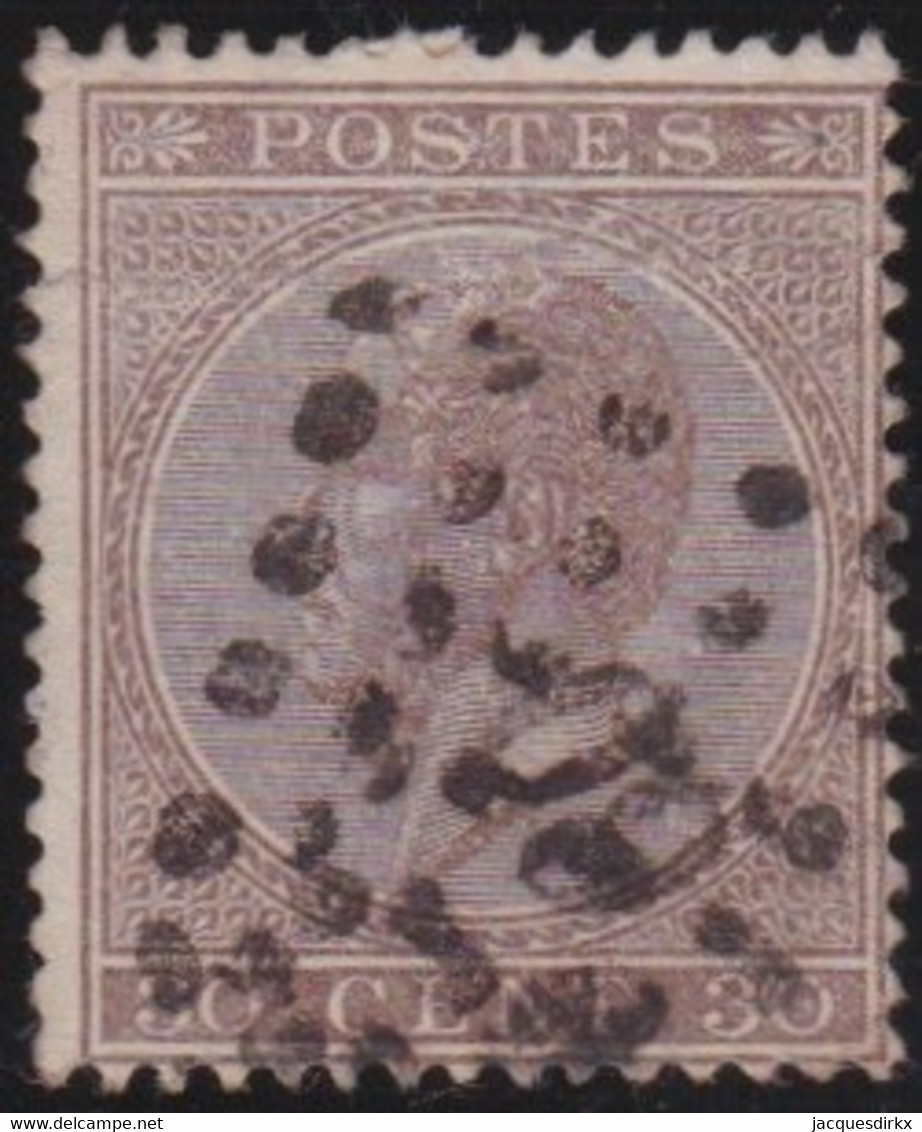 Belgie   .    OBP    .  19A  .  Perf. 15     .     O      .   Gestempeld  .   /   .   Oblitéré - 1865-1866 Profile Left