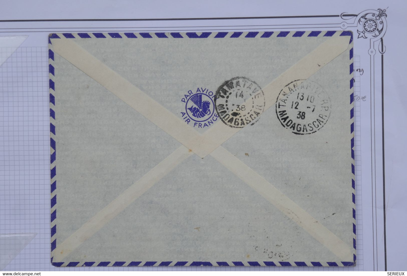 AF12 LA REUNION   BELLE LETTRE RARE  1938 VOYAGE D ETUDE POINTES GALETS A TAMATAVE    +AFFRANCH. PLAISANT - Airmail