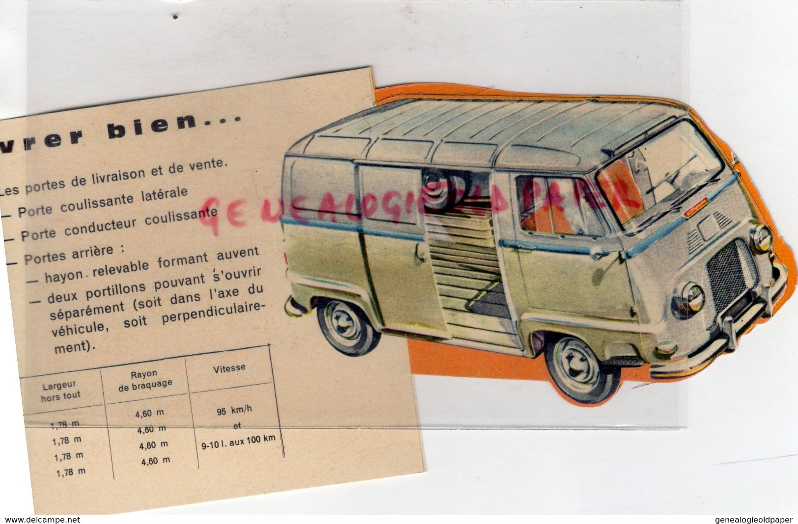 92- BOULOGNE BILLANCOURT- RARE DEPLIANT PUBLICITE RENAULT ESTAFETTE -HOSTELLERIE DU VIEUX MOULIN-BOUCHERIE BOUCHER - Reclame