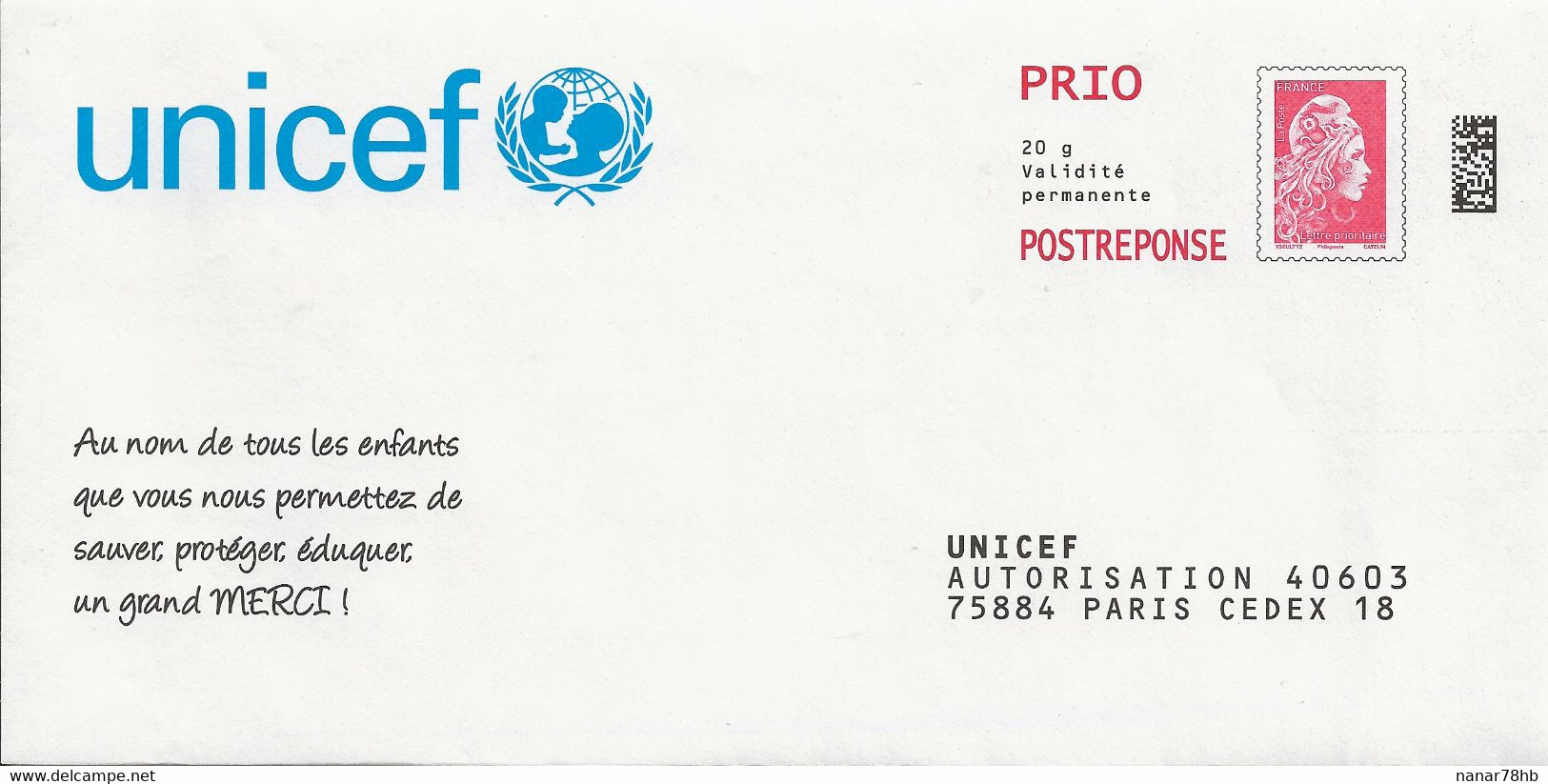 PAP Postréponse Pour L'UNICEF - Listos A Ser Enviados: Respuesta