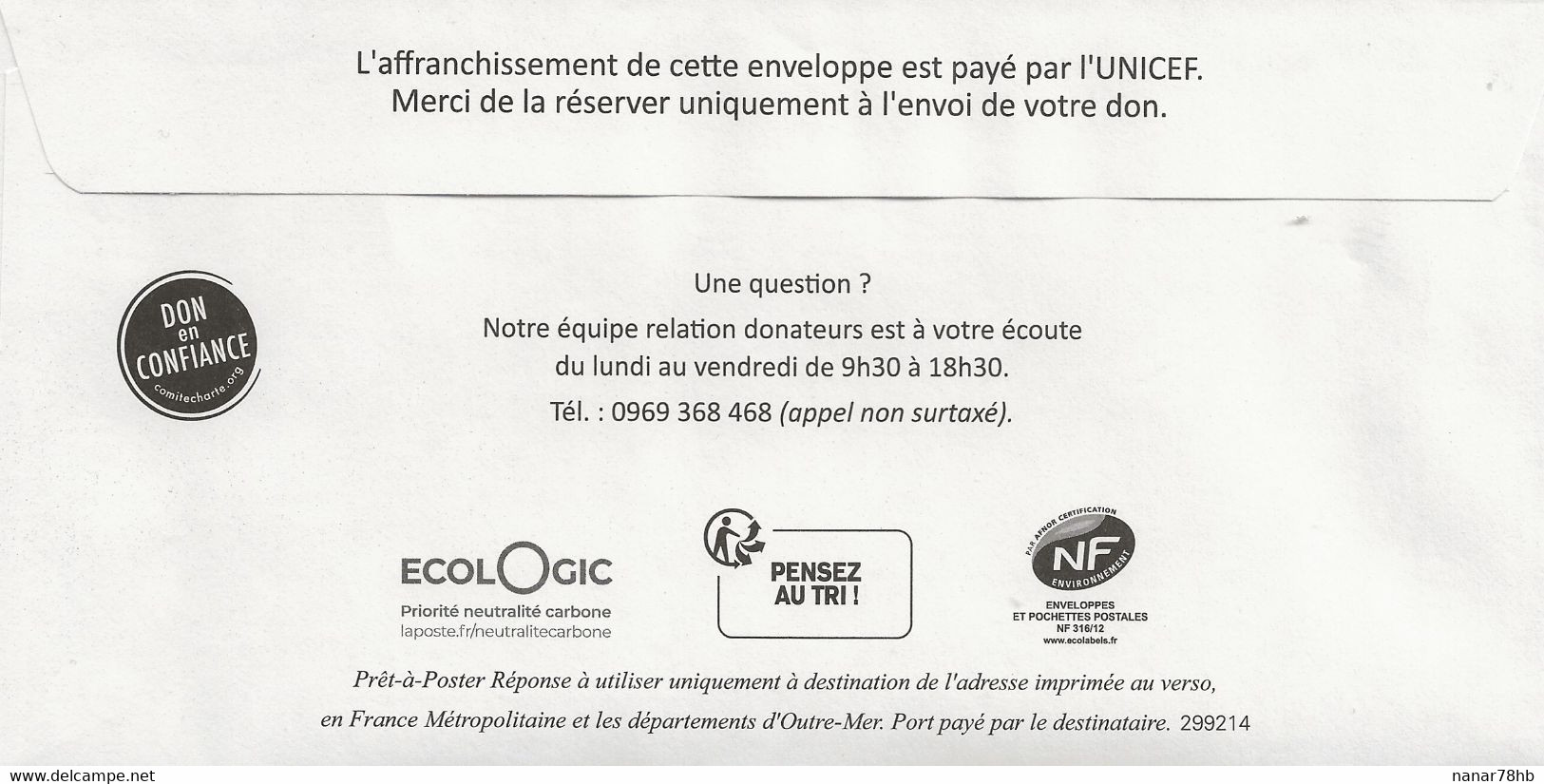 PAP Postréponse Pour L'UNICEF - Listos A Ser Enviados: Respuesta