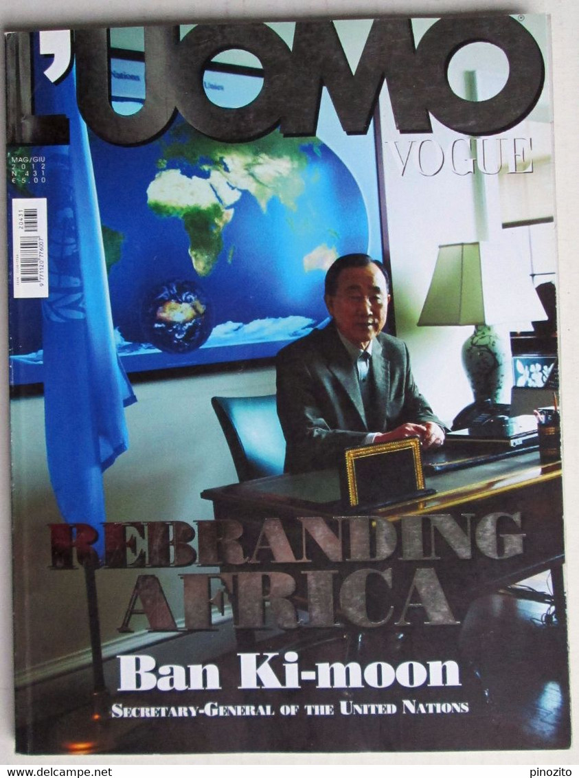 L’UOMO VOGUE 431 2012 Ban Ki-moon Jonathan Goodluck John Atta Mills Didier Drogba Marcus Samuelsson Youssou N’Dour - Mode