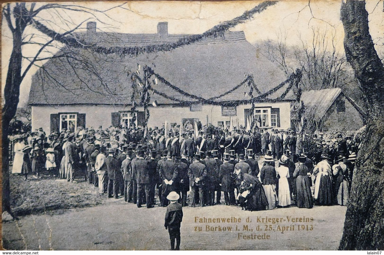 C. P. A.  :  Ludwigslust : Fahnenweihe D. Krieger-Vereins Zu BORKOW I. M., D 25 April 1913, Festrede - Ludwigslust