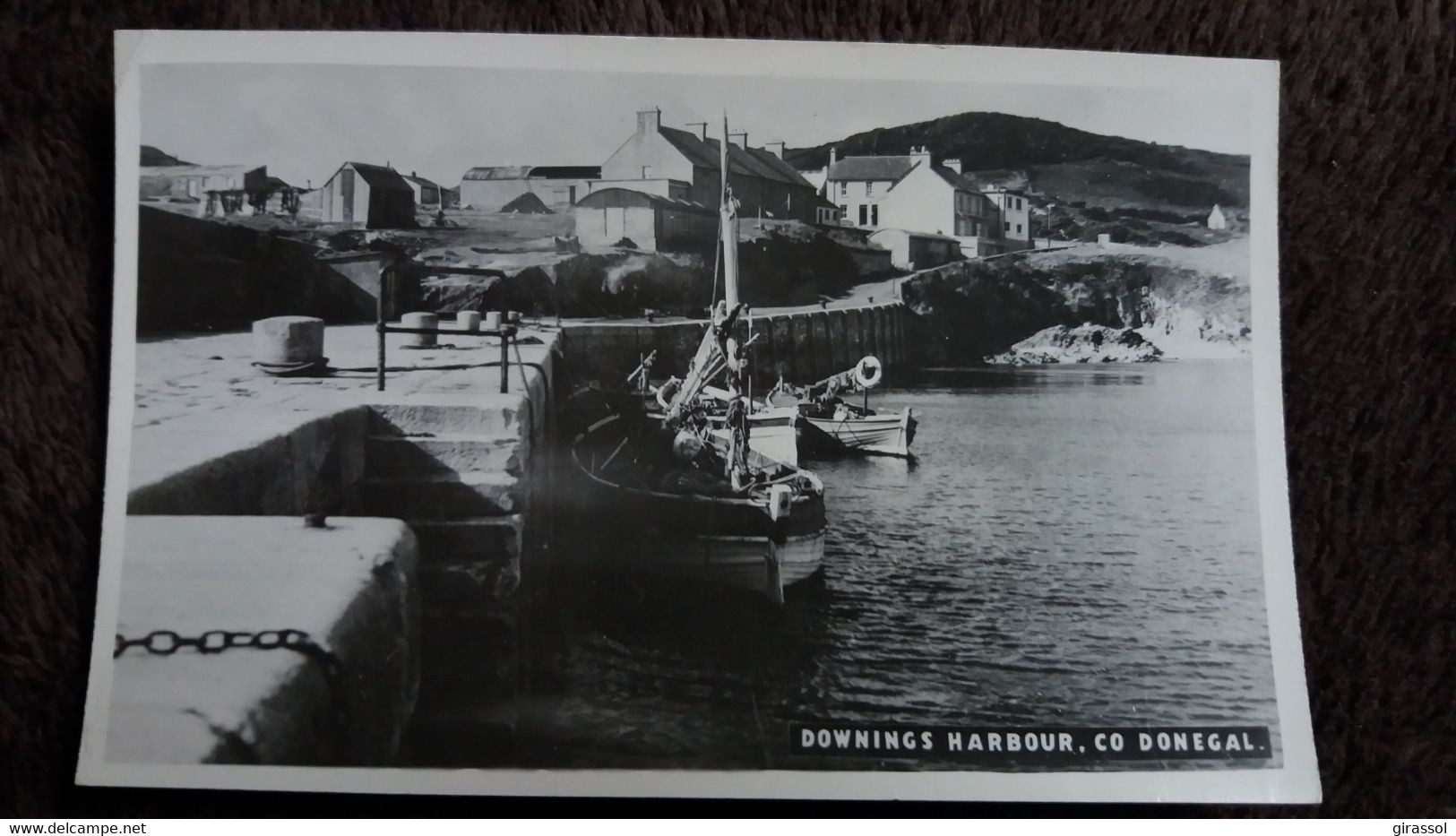 CPSM DOWNINGS HARBOUR CO DONEGAL BOAT FISHERED FRANK SNOW - Donegal