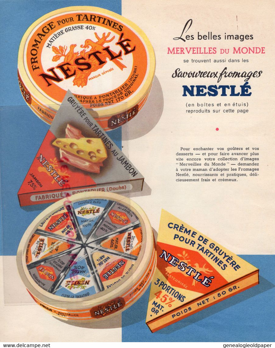 25- PONTARLIER-PUBLICITE FROMAGERIE-FROMAGE NESTLE-GRUYERE -POTAGE SOUPE MAGGI MERVEILLES DU MONDE - Alimentaire