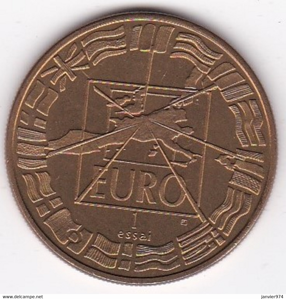 Essai 1 Euro 1996 Charles De Gaulle, Dans Sa Capsule,  Bronze Florentin, En FDC - Essais, Piéforts, épreuves & Flans Brunis