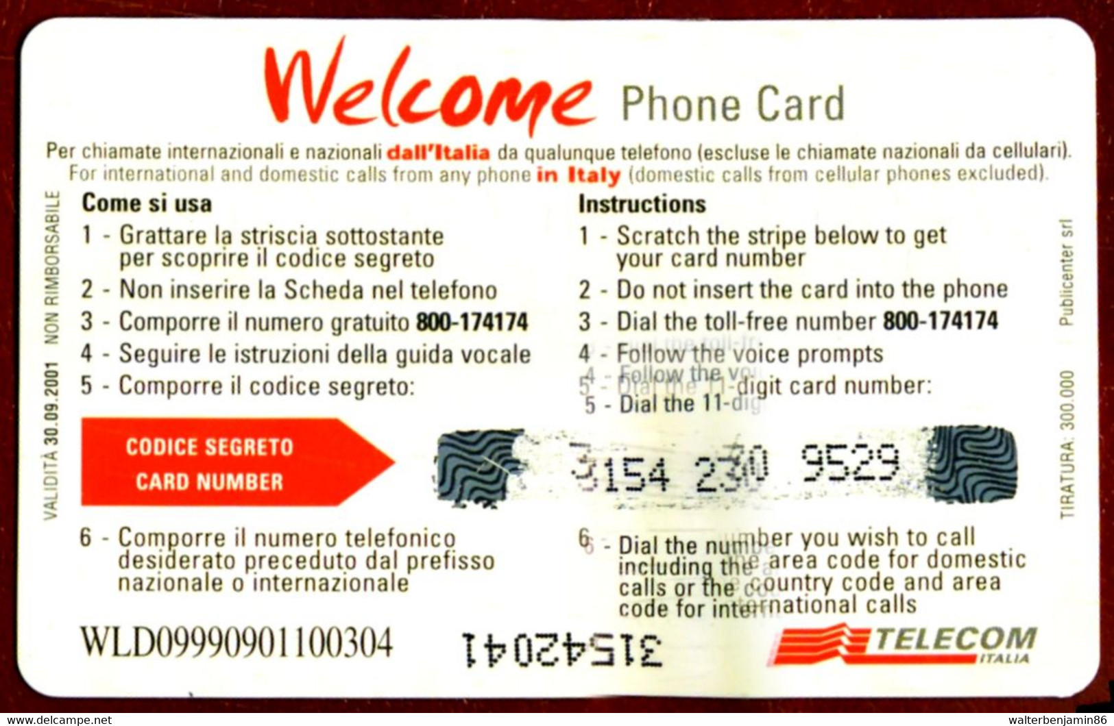 C&C 6104 SCHEDA TELEFONICA USATA WELCOME ORANGE WLD - Öff. Diverse TK