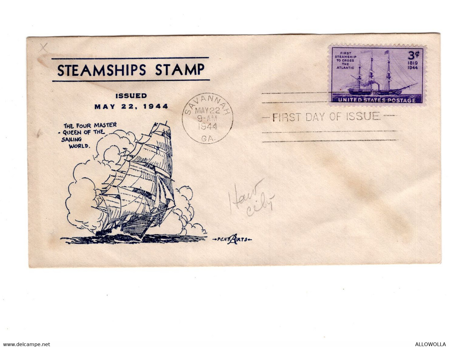 16410 " STEAMSHIPS STAMP 1944 ISSUED MAY 22,1944 " - 1941-1950