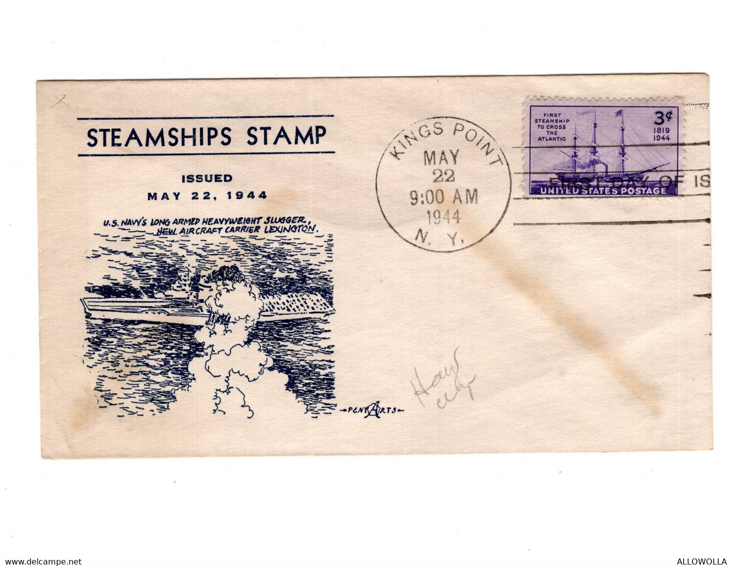 16411 " STEAMSHIPS STAMP 1944 ISSUED MAY 22,1944 " - 1941-1950