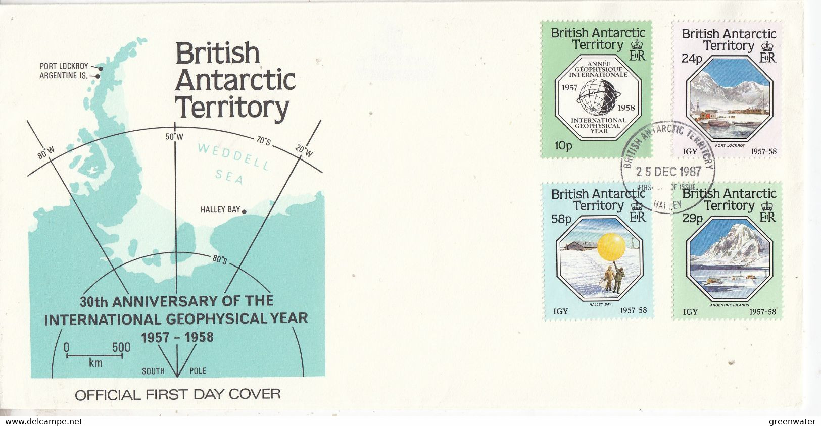 British Antarctic Territory (BAT) 1987 IGY 4v FDC Ca Halley  (BAT301) - FDC