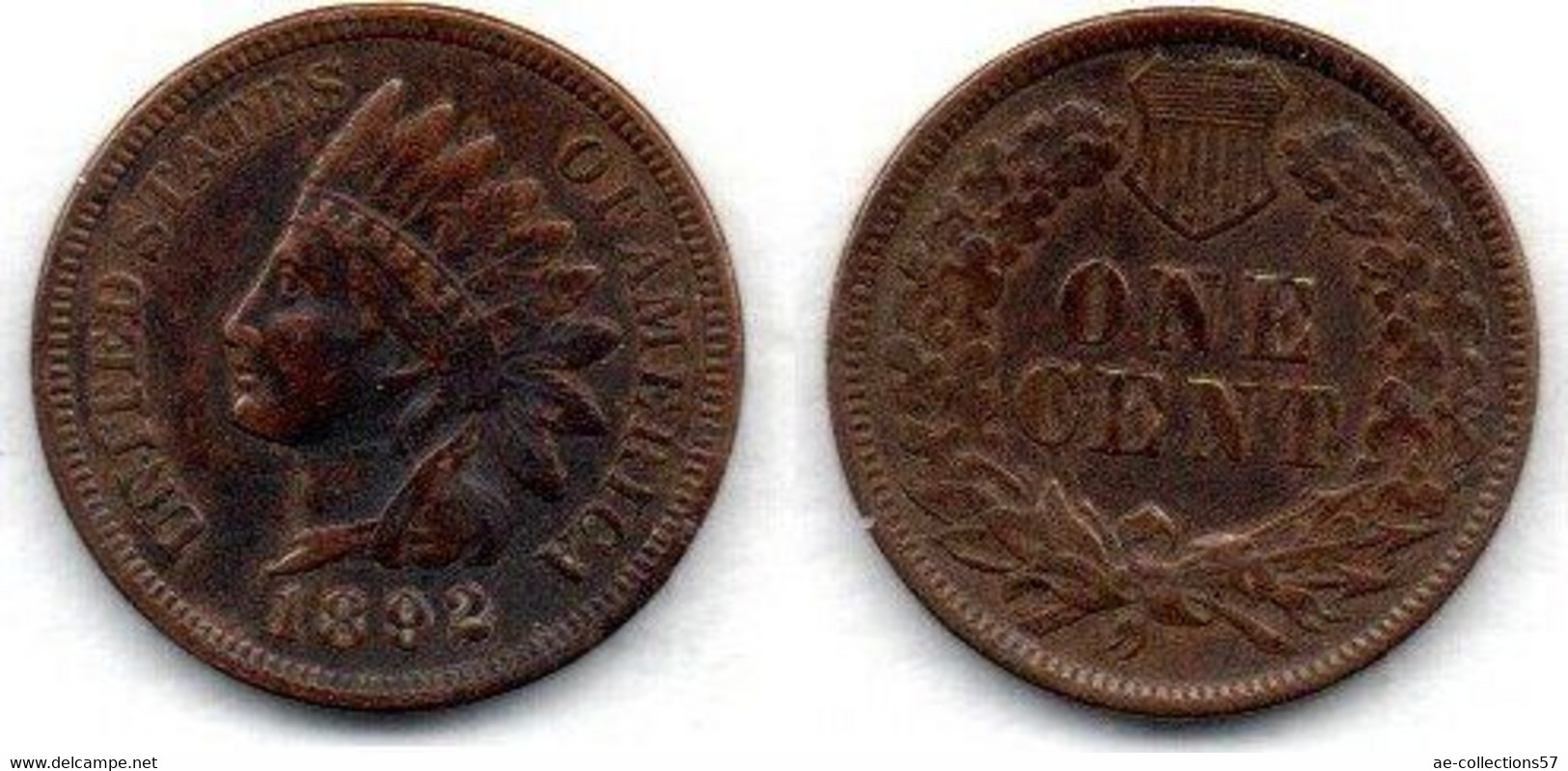 USA Cent 1892 TTB+ - 1859-1909: Indian Head