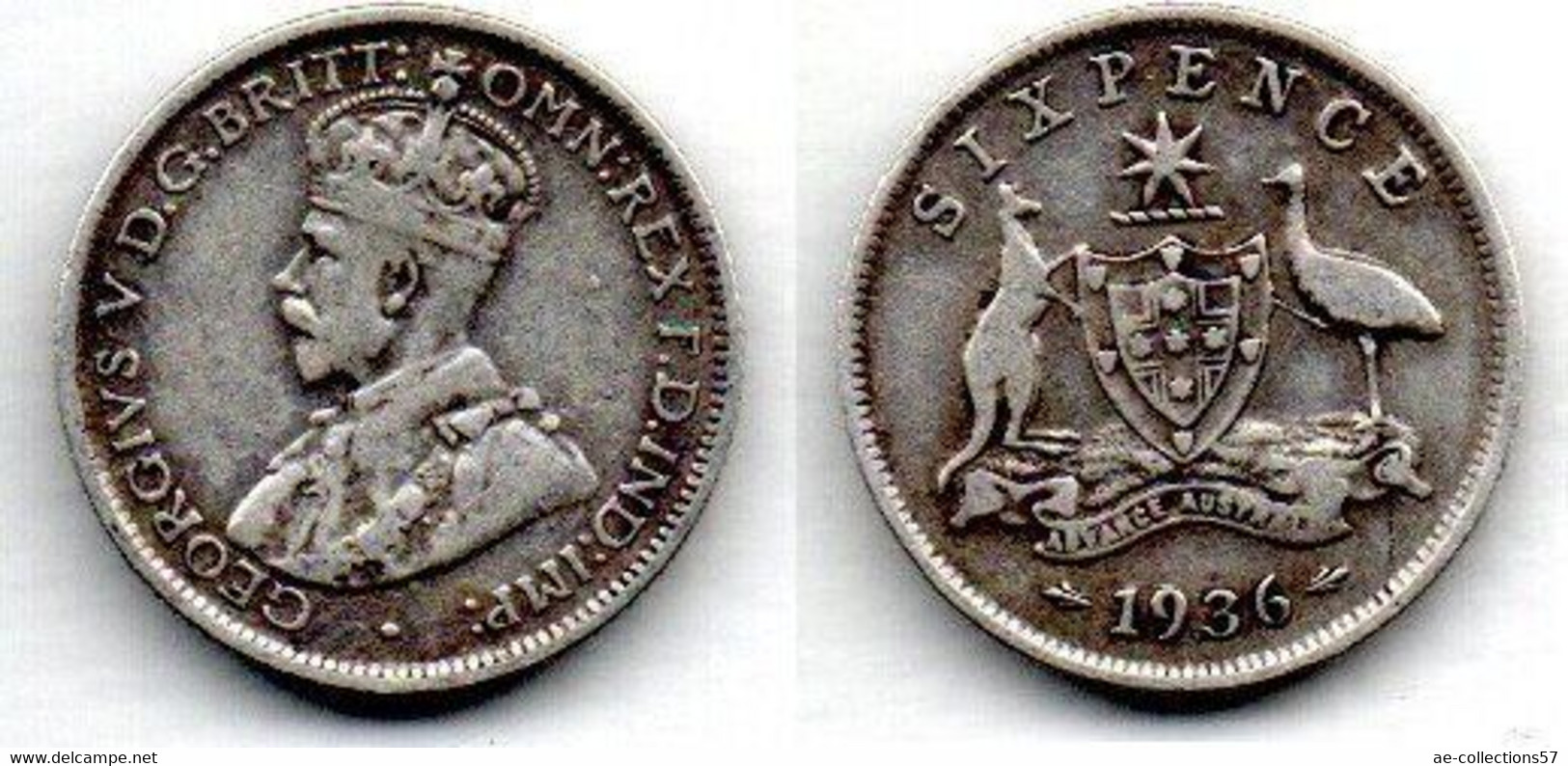 Australie -  6 Pence 1936 TB+ - Victoria