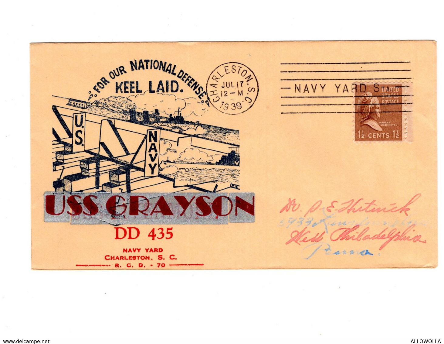 16426 " U.S.S. GRAYSON-DD435 JUL 17,1939 " - 1851-1940