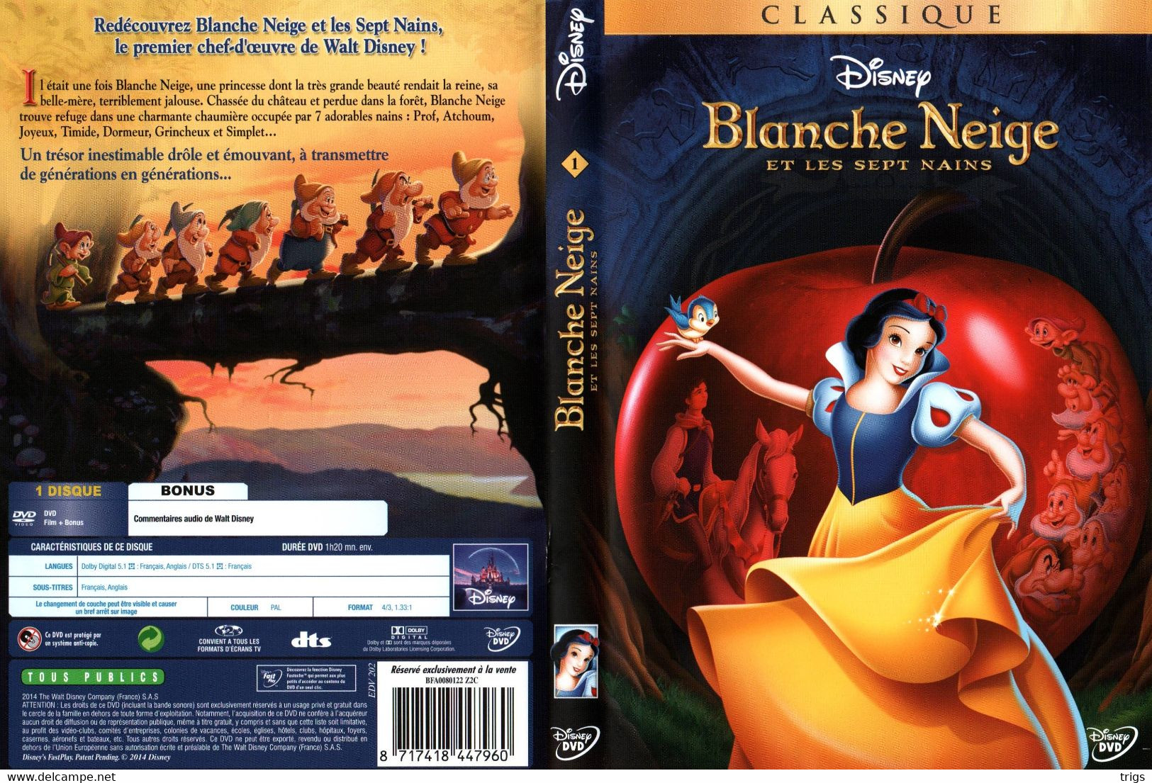 DVD - Blanche Neige Et Les Sept Nains - Animatie